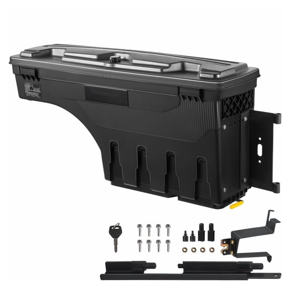 Truck Bed Storage Box, Lockable, Waterproof - 6.6 Gal, Wheel Well Toolbox for 1500 2019-2020 Passenger Side