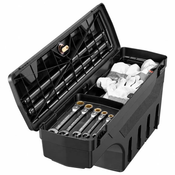 Truck Bed Storage Box Wheel Well Tool Box with Combination Lock Compatible with Dodge Ram 1500 Passenger Side Right 6.6 Gallon Waterproof ABS