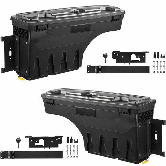 Truck Bed Storage Tool Box 2019-2020 Silverado 1500 GMC Sierra 1500 - Left & Right - Secure Lockable Organizer - Weatherproof ABS - Heavy Duty