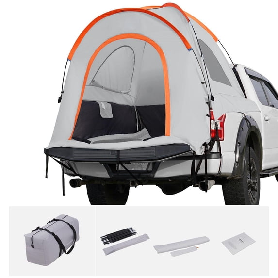 Truck Bed Tent 6.4-6.7 ft Pickup Truck Tent with Rainfly and Carry Bag Waterproof PU2000mm Double Layer Tent for 2-3 Person Camping Travel Outdoor