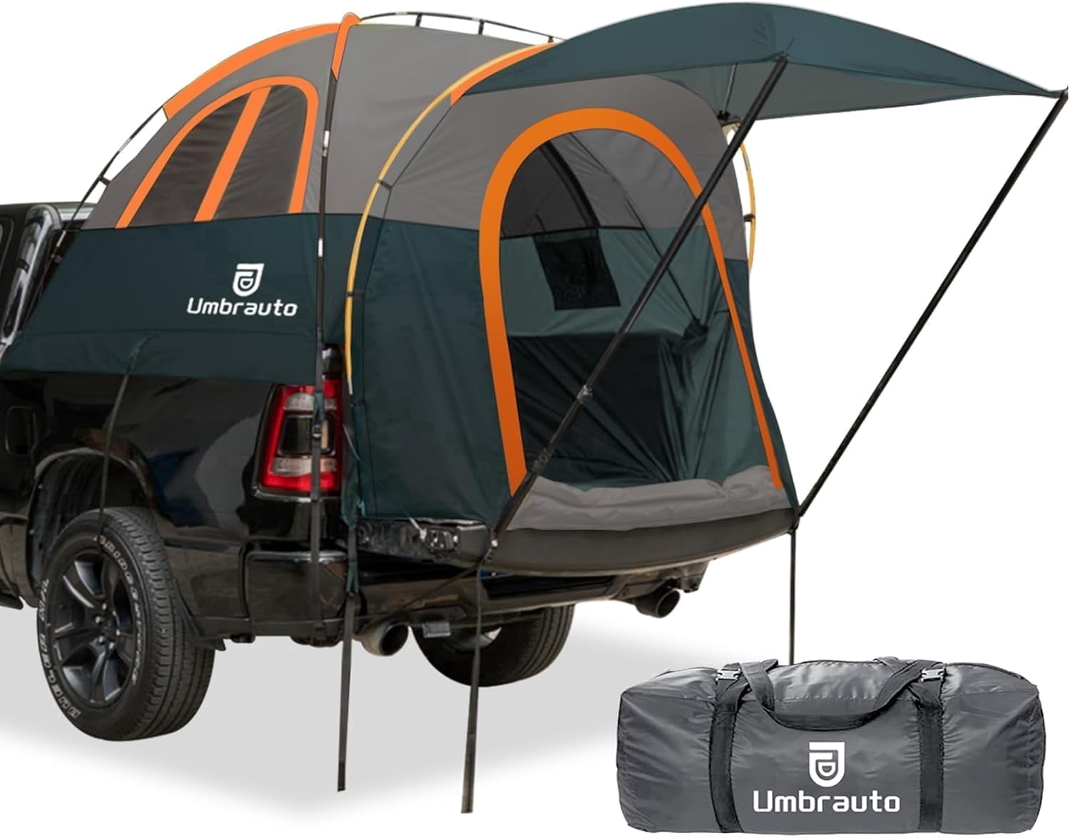 Truck Bed Tent with Awning: 5.5-5.8FT PU3000mm Waterproof Tailgate ...