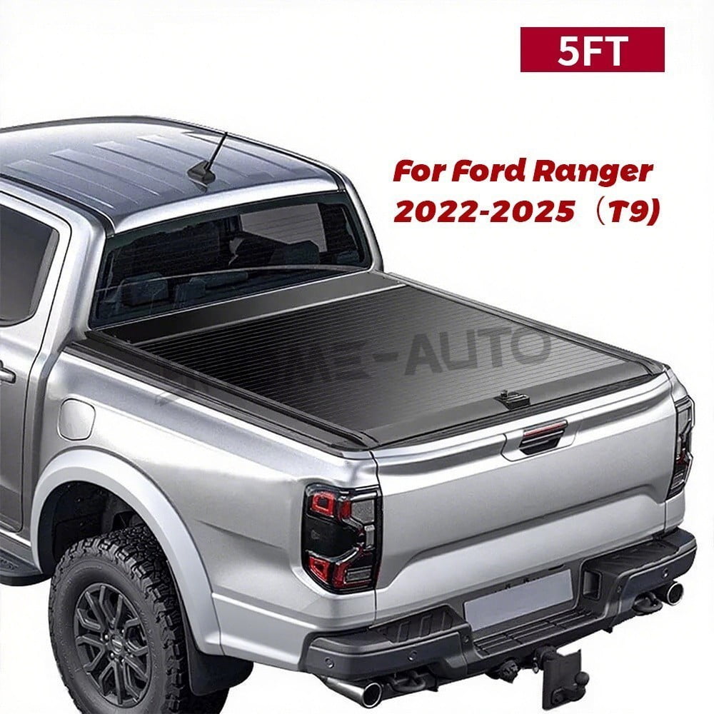 5FT Retractable Truck Bed Tonneau Cover Aluminum for Ford Ranger T9 2022 2023 2024 2025