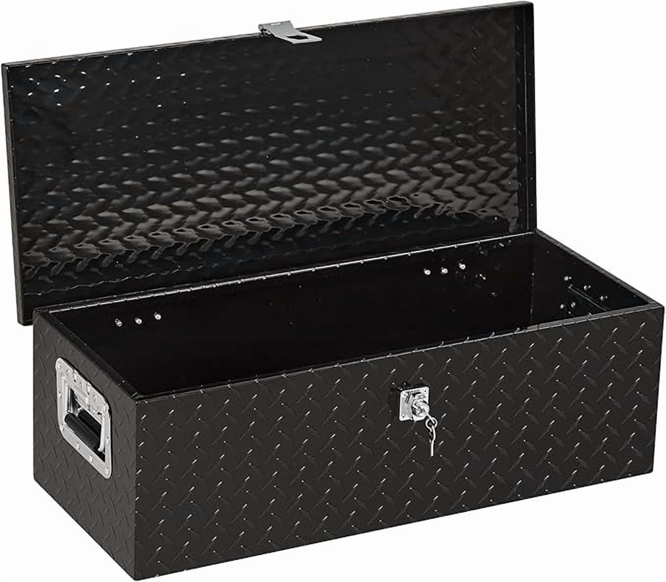Truck Bed Tool Box Heavy Duty Aluminum With Sliding Shelf, Diamond Plate Toolbox for Pick Up Truck Rv Trailer, Trailer Toolbox Storage With Side Handle, Lock and Keys, 30x13x10 inch