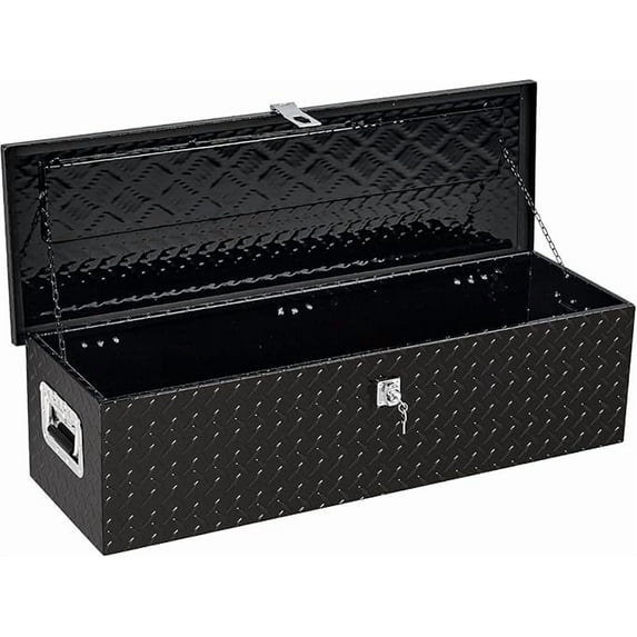 Truck Bed Tool Box Heavy Duty Aluminum With Sliding Shelf, Diamond Plate Toolbox for Pick Up Truck Rv Trailer, Trailer Toolbox Storage With Side Handle, Lock and Keys, 40x13x10 inch
