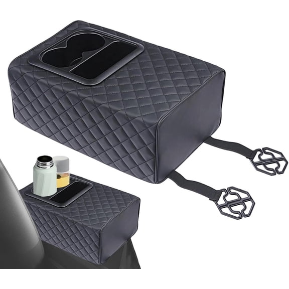 Truck Bench Seat Console Universal Multifunctional PU Leather Car Armrest Storage Box Second Row Bench Seats Console Backseat Cup Holder Armrest Box for for Vehicle Interior