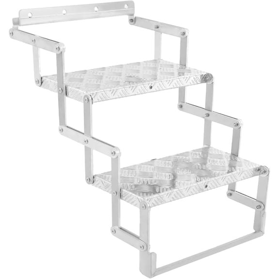 Truck Camper Steps 2-Step Scissor Aluminum Alloy Foldable Ladder 18" Wide Stair Ladder Anti-Slip 242.5lbs for Trailer RV Camping Attic Commercial