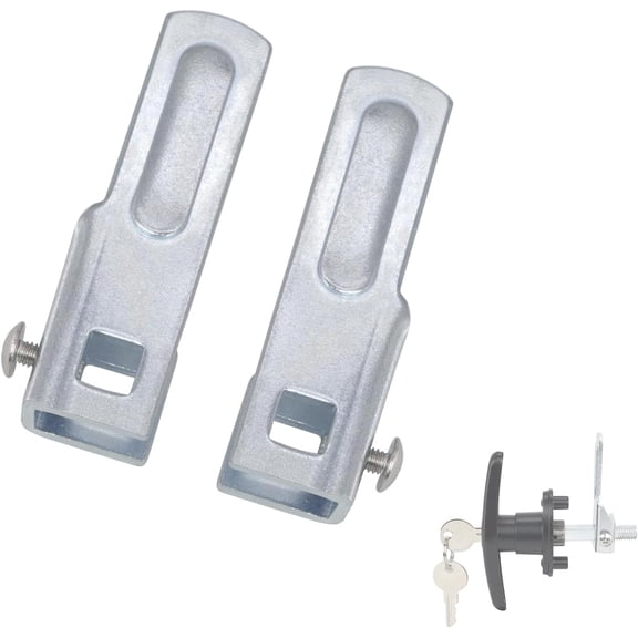 Truck Cap Locking T-Handle, Matching Set T-Handles Lock, Truck Cap Topper Camper Shell Locking T-Handle, Keyed Alike Black T-Handle Lock kit (Left&Right)-Complete Set