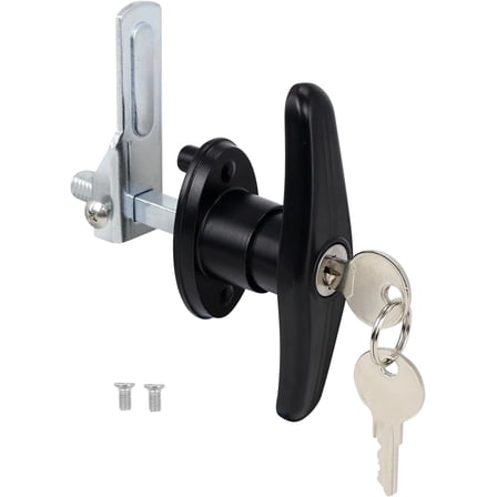 Truck Cap Locking T-Handle, Matching Set T-Handles Lock, Truck Cap Topper Camper Shell Locking T-Handle, Keyed Alike Black T-Handle Lock kit for Truck Door (Left)