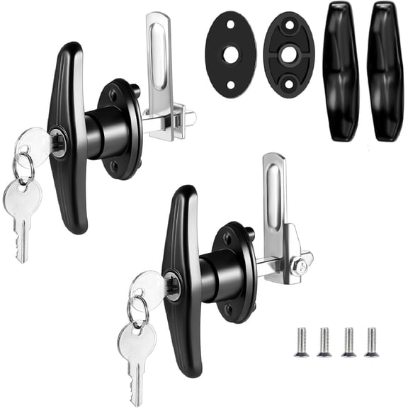 Truck Cap Topper T Handle Lock Matching Set Truck Bed Cap Camper Shell T-Handle Locking Kit (Locking Cam)