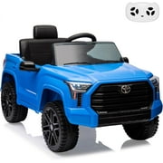 Truck Car, 12V Licensed Toyota Ride on Car with Remote Control, Battery Powered Electric Car with Spring Suspension, EVA Tires, USB, Music, LED Lights