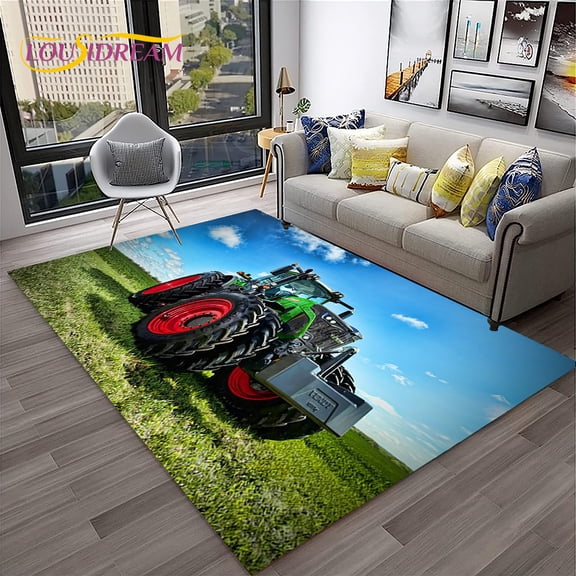 Truck Car 3D Series Retro Tractor Carpet Rug for Home Living Room Bedroom Sofa Doormat r Child Area Rug Non-slip Floor Mat