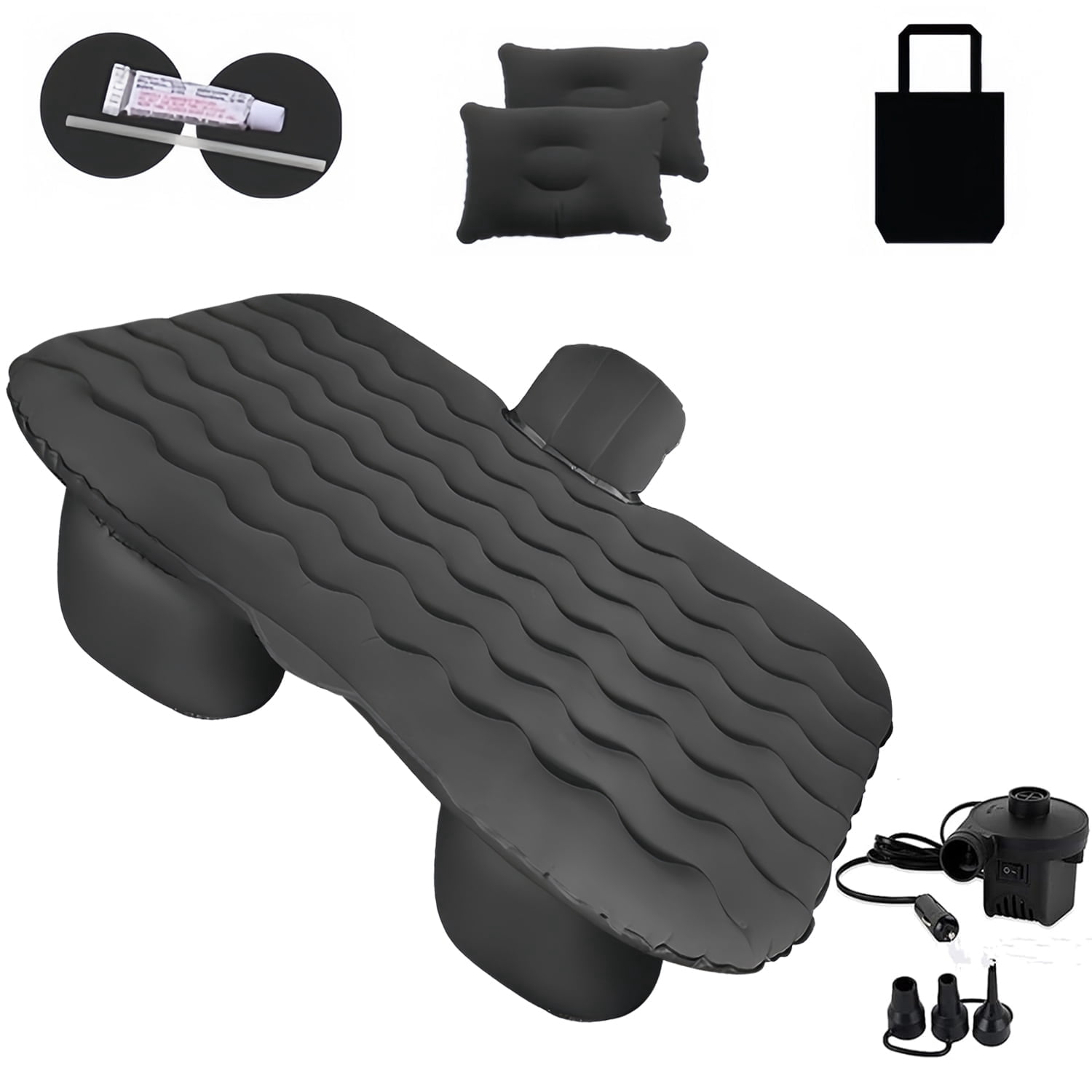 Generic  Car Rear Seat Inflatable Mattress Thickened Flocked Anti-Leak Travel Bed for SUV Truck MPV Road Trip Camping
