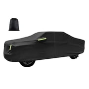 Truck Car Cover Fit for Toyota Tacoma 2005-2025 Double Cab 6ft Bed, with Zipper Door Access All Weather Waterproof Windproof Outdoor Truck Cover Up to 225" L, Black