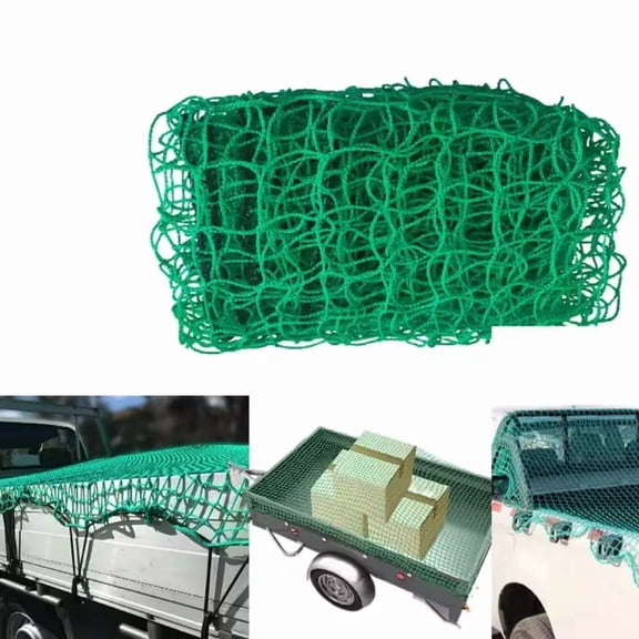 Truck Cargo Net Trunk Netting, 4.9x4.9ft Car Protective Mesh, Green Mesh Universal for Van Trunk