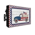 thumbnail image 1 of Truck with Celebration Outdoor TV Cover 40 to 43 Inch Waterproof, Wooden Stripes Red Blue Checker Buffalo 600D Oxford TV Covers with Zipper, Outside Flat TV Screen Protector 40"Wx25"Hx4.5"D, 1 of 7