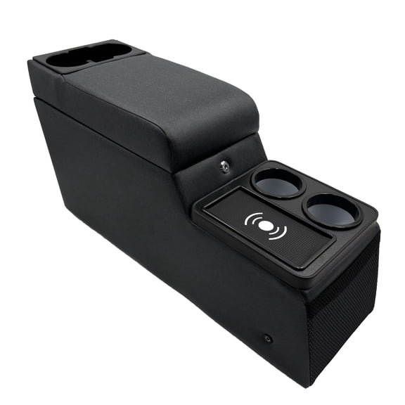 Truck Center Console Truck Seat/Bench Organizer with Wireless Charging and Holder Cups for Jeep CJ5 1976-1983,Jeep CJ7 1976-1986,Jeep Wrangler(YJ) 1987-1995 Denim Black