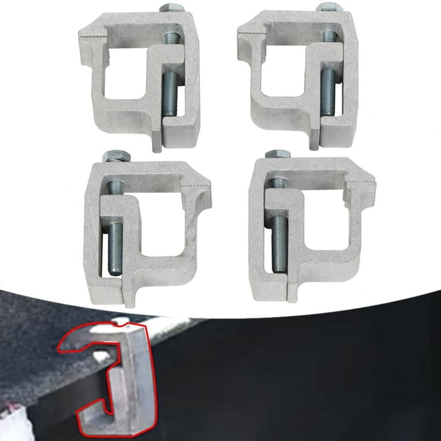 Truck Clamps for Mounting Caps Camper Shell Topper 4PcsSilver Heavy