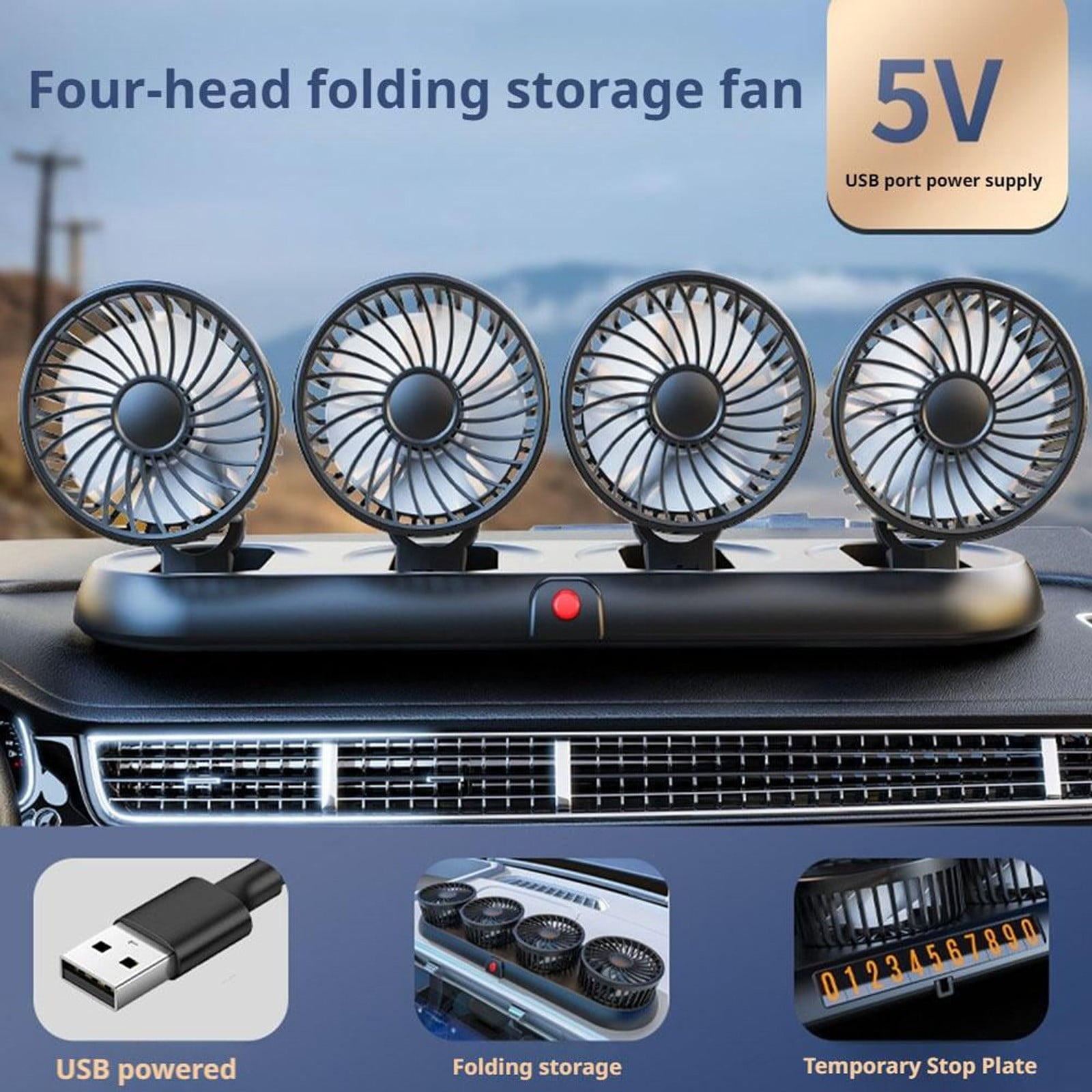 Truck Cooling Fan Plastic Four Giant Car Ac Three Speed Fans That Blow