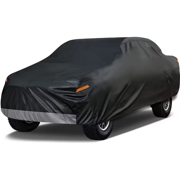 Truck Cover Heavy Duty Outdoor Waterproof All Weather, Universal Fit (up to 210 inch) M, Black
