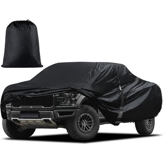 Truck Cover Waterproof All Weather, Migaven Truck Cover Custom Fit for Ford F150 Raptor Chevrolet Silverado 1500, Windproof Covers with Door Zipper (Not Include Mirror Pocket)