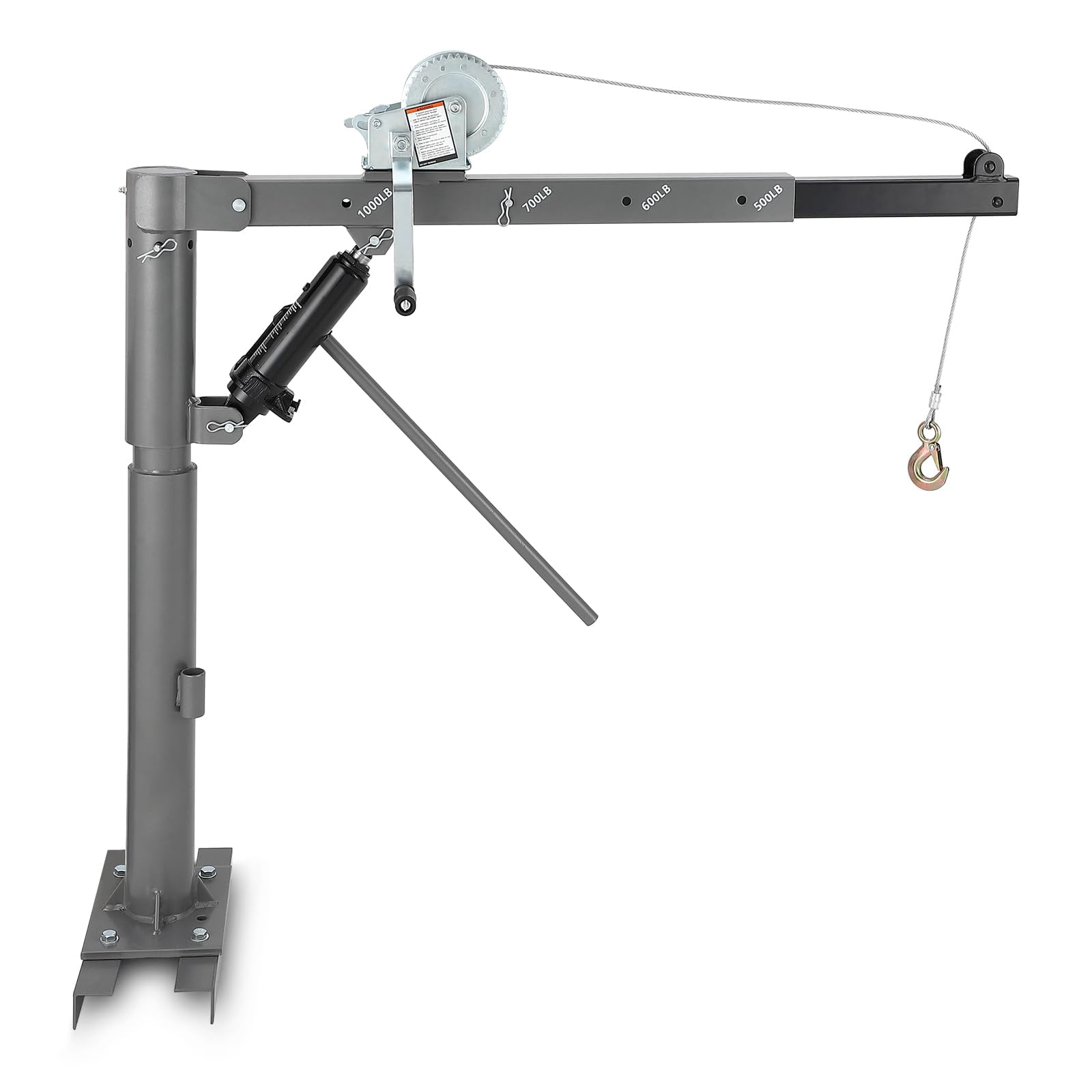 VEVOR Electric Pickup Truck Crane, 1100 Lbs Capacity, 360° Swivel, Truck Jib Crane Hoist With
