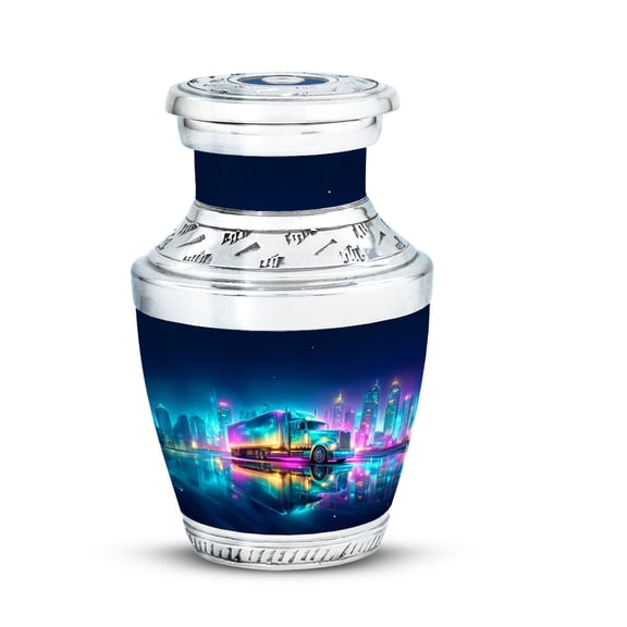 Truck Cremation Urn for Human Ashes Adult Woman, Decorative Memorial Box, Elegant Burial Keepsake Urn for Loved One’s Ashes - 3Inch - Small/Mini Size - Single 1Pcs