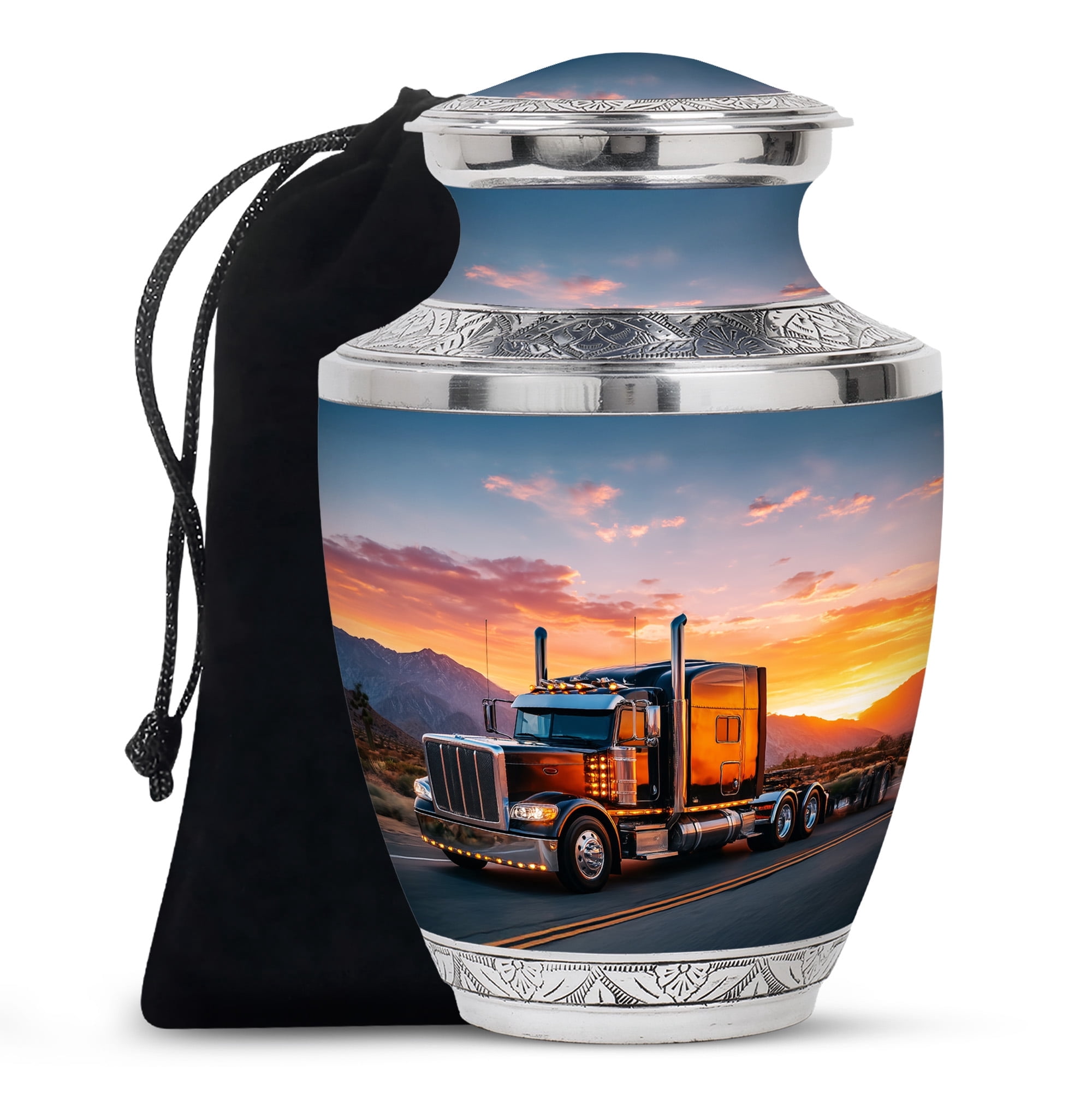 Truck Cremation Urns for Human Ashes Adult Male, Memorial Burial Box, Decorative Funeral Keepsake Urn for Loved One’s Ashes - 6Inch - Medium Size Urn - 1Pcs