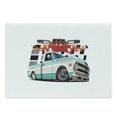 thumbnail image 1 of Truck Cutting Board, Lowrider Pickup with Racing Flag Pattern Background Speeding on the Streets Modified, Decorative Tempered Glass Cutting and Serving Board, Large Size, Multicolor, by Ambesonne, 1 of 1
