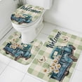 thumbnail image 1 of Truck Daisy Bathroom Rugs Set Welcome Spring Non Slip Absorbent Soft Bath Mats 3 Piece Set with Bathroom Rug, U-Shaped Floor Mat, Toilet Seat Cover Small Size, 1 of 9