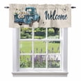 thumbnail image 1 of Truck Daisy Kitchen Valances, Welcome Spring Rustic Rod Pocket Window Valance 18 Inch Long,&nbsp;Window Curtain Panels for Living Room Bedroom Laundry, 54x18in, 1 of 9