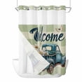 thumbnail image 1 of Truck Daisy No Hooks Shower Curtain with Snap-in Liner Welcome Spring Shower Curtains for Bathroom, Waterproof, Easy Install, Washable 72"x96", 1 of 9