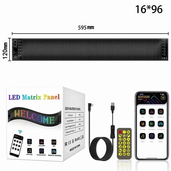 Truck Devil Eye LED Flexible Display Screen APP Bluetooth Car Advertising Screen Car Sticker 2pc-12*59.5cm