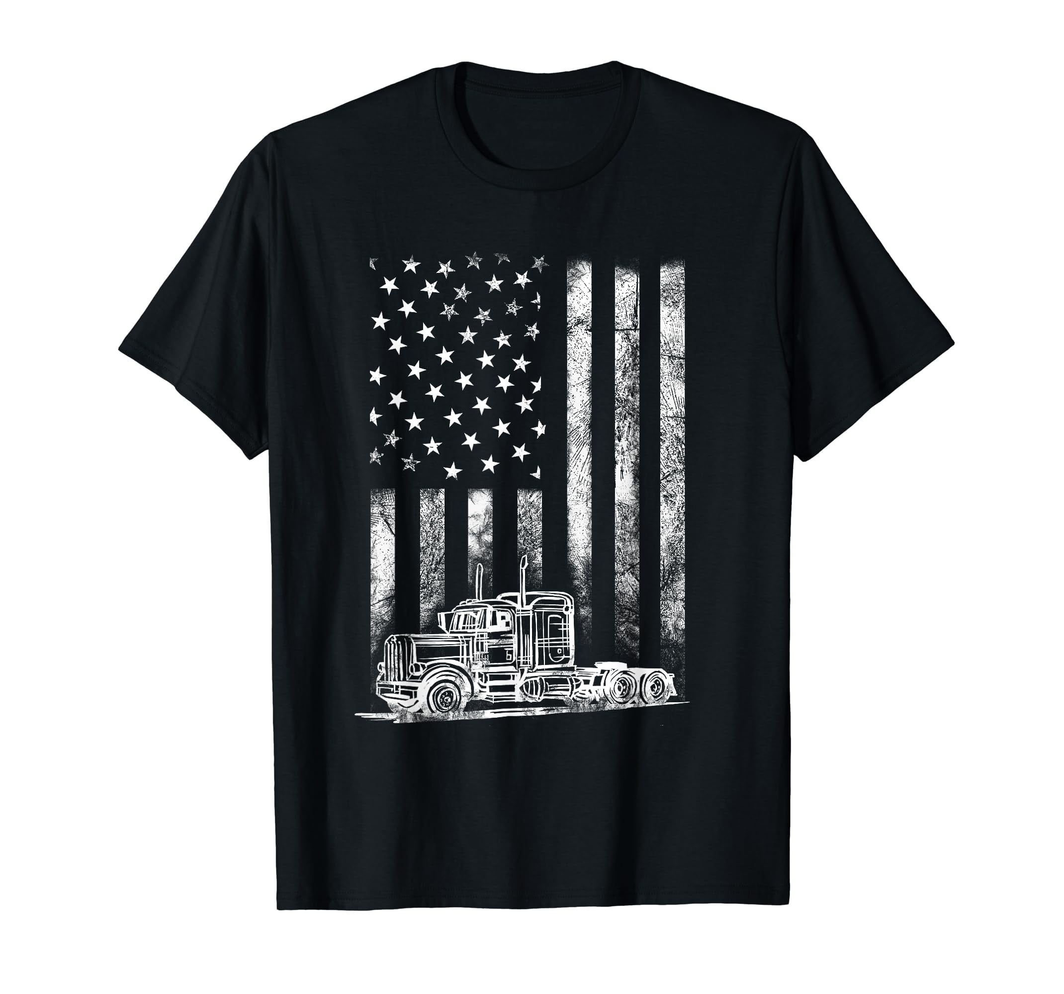 Truck Driver American Flag Trucker Vintage Men Women Gift T-Shirt ...