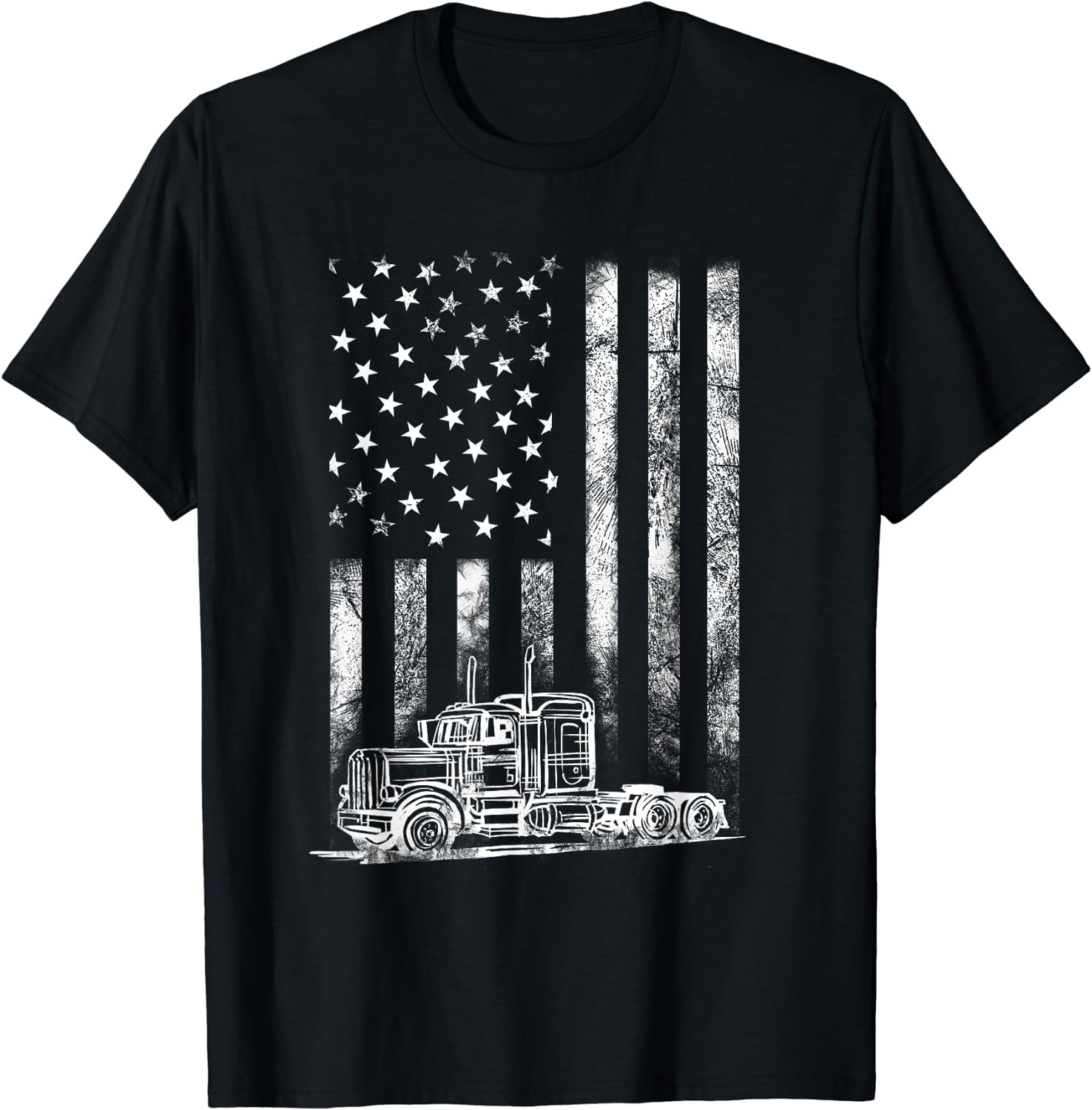 Truck Driver American Flag Trucker Vintage Men Women Gift TShirt
