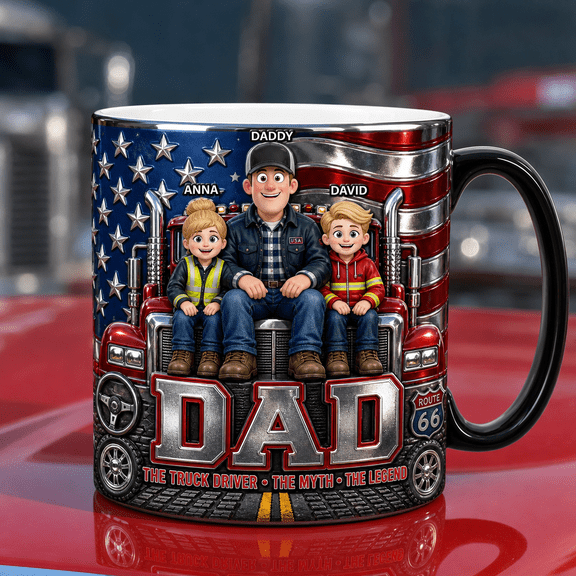 Truck Driver Dad Mug Ceramic Mug, Daddy The Myth The Legend Gift for Trucker Father
