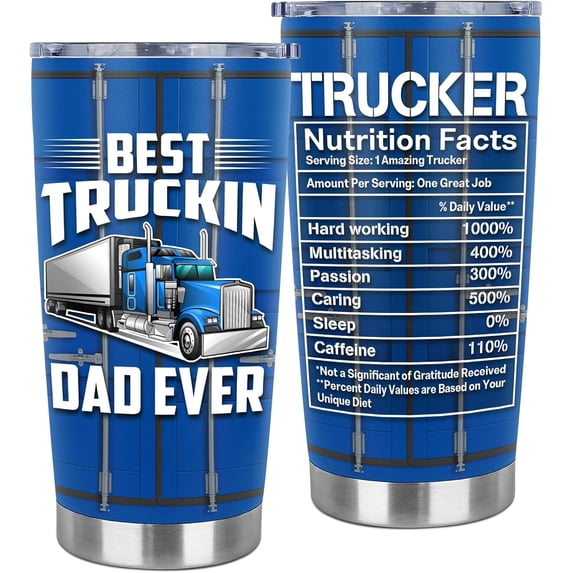 Truck Driver Gifts for Men Truck Driver Appreciation Present Cool Trucker Gift for Dad Birthday Fathers Day Trucker Gift Ideas Stainless Steel Tumbler 20oz