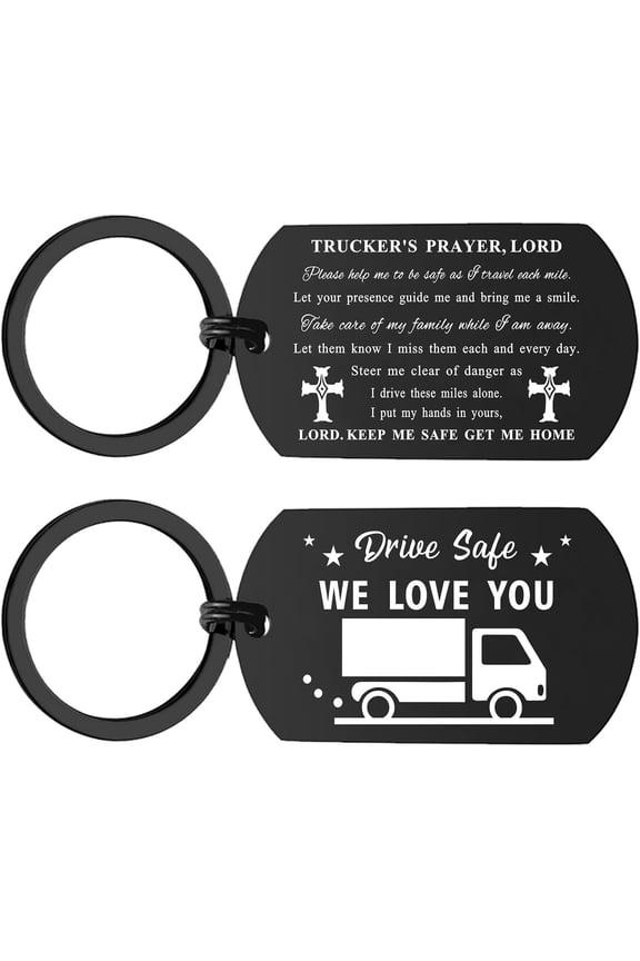 Truck Driver Gifts Trucker Keychain, Prayer Truck Driver Keychain for Husband Dad Birthday Christmas Fathers Day