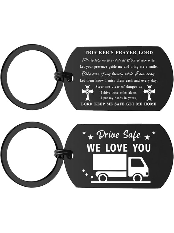 Truck Driver Gifts Trucker Keychain, Prayer Truck Driver Keychain for Husband Dad Birthday Christmas Fathers Day