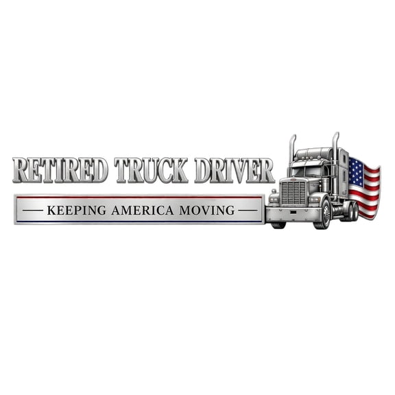 Truck Driver Retirement Metal Car Emblem Badge, Universal Self-Adhesive 3D Raised Letter Auto Decal Sticker, Retired Driver Edition Metal Fender Vehicle Decor Sticker (C)