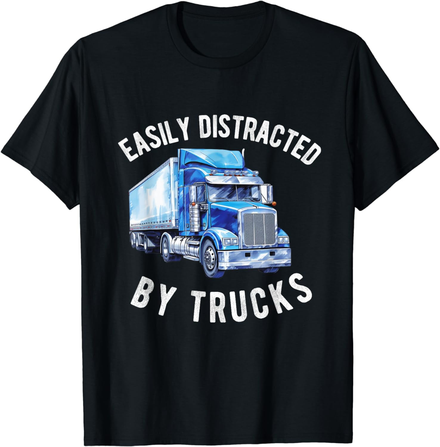 Truck Driver Trucker Men Dad Funny Trucking Semi trailer T-Shirt ...