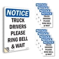 thumbnail image 1 of Truck Drivers Please Ring Bell And Wait OSHA Notice Vinyl Decal Label 24 Inch x 18 Inch - 10 Pack, 1 of 6
