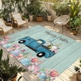 thumbnail image 1 of Truck Easter Outdoor Rug for Patio/Deck/Porch, Non-Slip Large Area Rug 3 x 5 Ft, Spring Floral Eggs Gnomes Wooden Indoor Outdoor Rugs Washable Area Rugs, Reversible Camping Rug Carpet Runner, 1 of 8