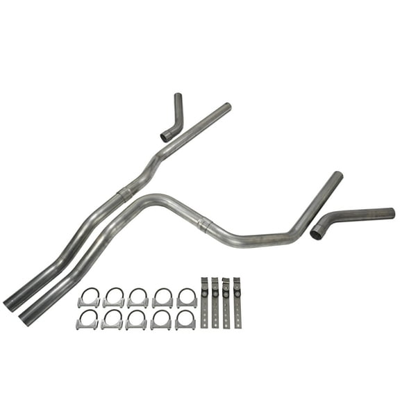 Truck Exhaust Kits- Cat-back 2.5" Dual Exhaust Kit with Corner Exit No Tips