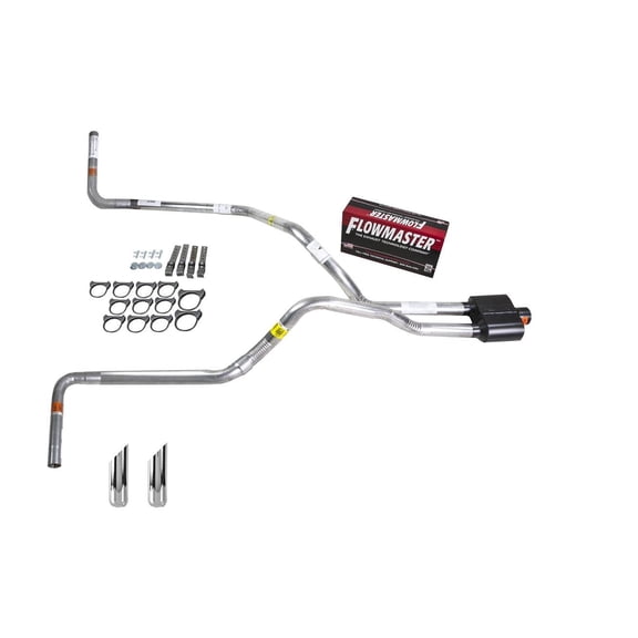 Truck Exhaust Kits - DIY dual exhaust system 2.5 pipe Flowmaster Super 10 SW Tip Side Exit