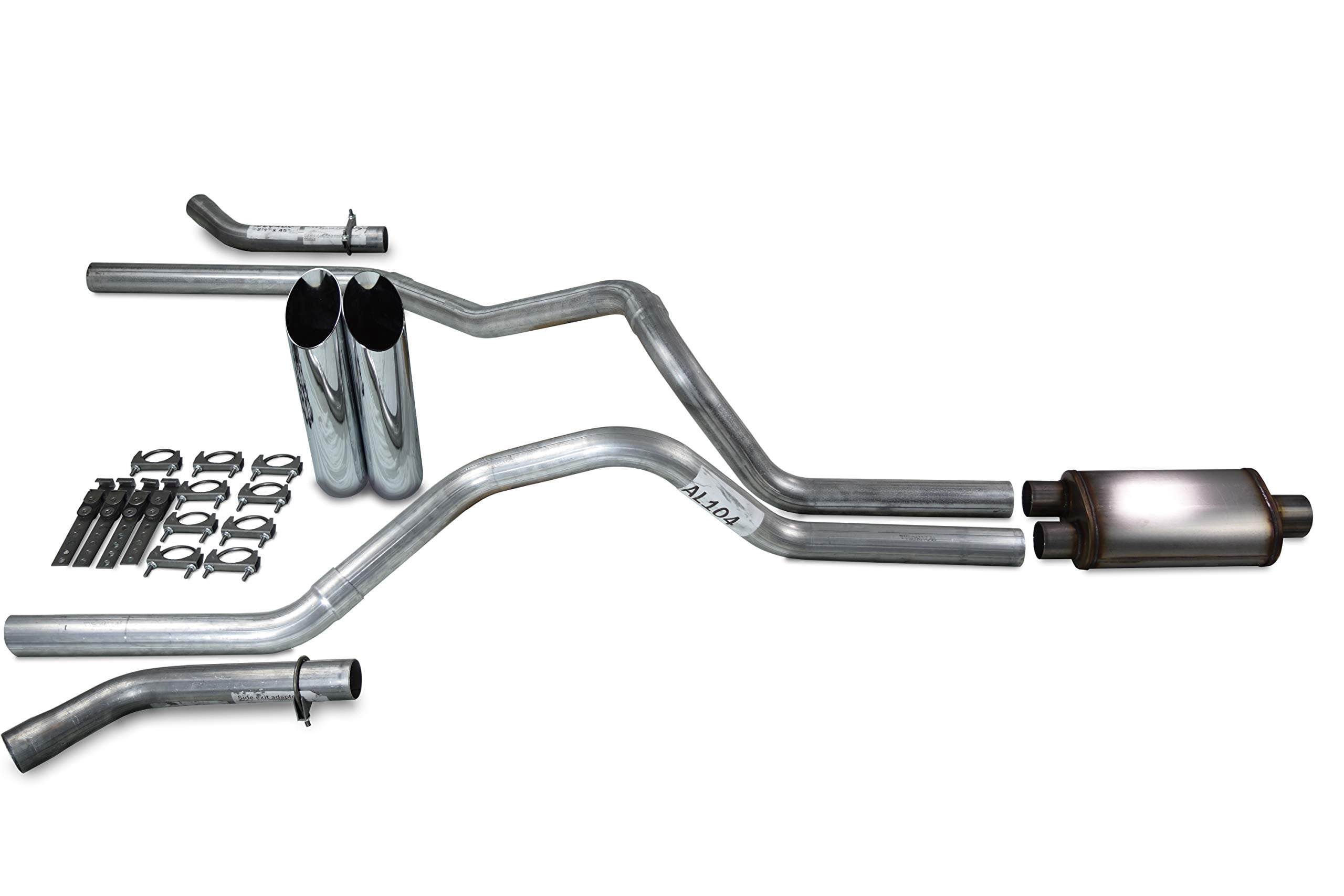 Tip Corner Adapter Truck Exhaust Kits - Shop Line Dual Exhaust Sytem 2.5 inch Aluminized ...