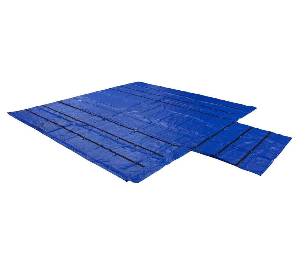 18oz/14oz Combination Flatbed Truck Tarp - Lumber Tarp 24' X 27' (8' Drop) - Red