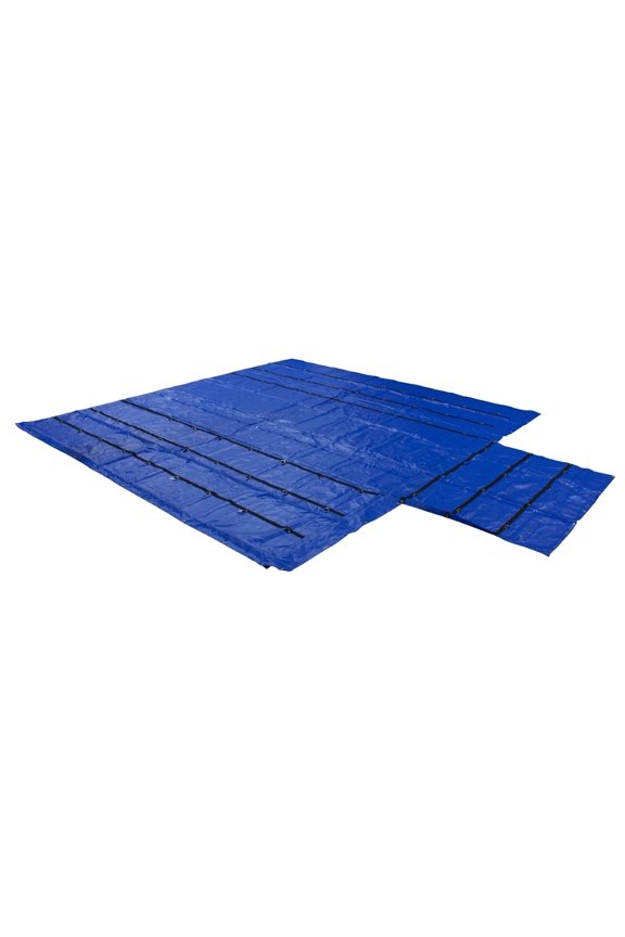 Truck Flatbed Trailer Tarps Combination 18oz/14oz Lumber Tarp 24x27 (8' Drop) - Blue