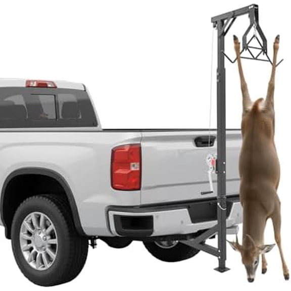 Truck Hitch Game Hoist Complete Kit with Winch and Gambrel, 600 lbs Capacity - Hunting Game Skinning and Cleaning Accessory with 360-Degree Swivel Shaft and Adjustable Height for Deer Hunting$$Other