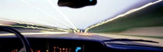 Truck In Motion From Drivers Perspective Atlanta Georgia USA Canvas Art - Panoramic Images (36 x 12)