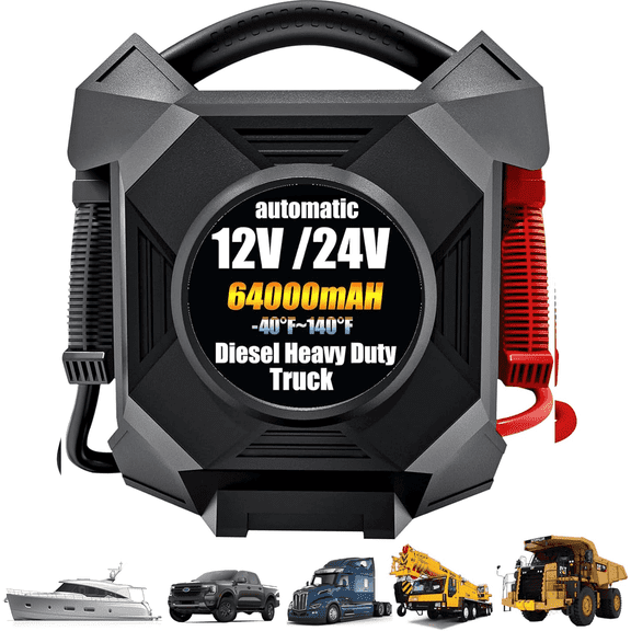 Truck Jump Starter Heavy Duty,CAT797 30000A 12V/24V Battery Jumper Starter Portable,-40F Start Battery Booster Pack,for Semi Truck,Gasoline/99L and Diesel Engines Up to 50L,Class 8